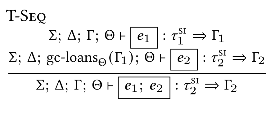 A typing rule for sequential composition from the Oxide paper